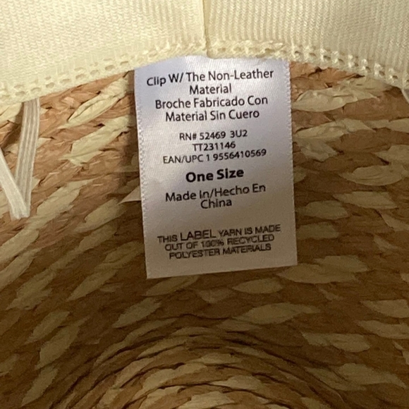 Time And Tru  Panama Hat Brim Wide Pleated Hatband & Clip - Set Of 3 - One Size - Picture 7 of 10